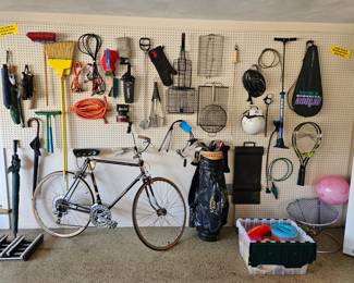 Vtg Open Face White Motorcycle Helmet, Bell Bike Helmet Ukon II, Vtg Campania Sports Bike, Accu-Gage Professional Tire Gauge, Outdoor Boot/Golf Shoe Scraper, Etc!


