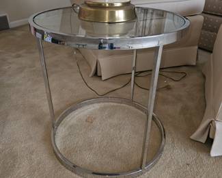 Glass and Chrome Accent Table!