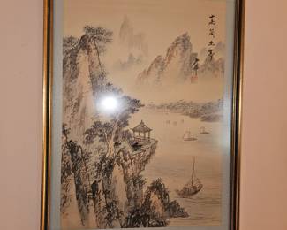 Original Signed Chinese Watercolor Circa 1960 
