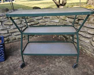 Tropitone 1980s 3-Tiered Rolling Serving Table!
