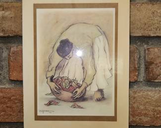 Designs of the Southwest Crystal Tile by R.C. Gorman Woman With Peppers!