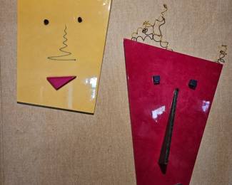 Large Fused Glass Geometric Faces!