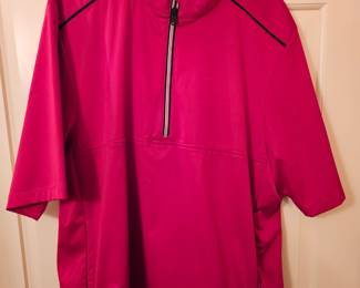 Greg Norman ½ Zip Red Short Sleeve Golf Jacket