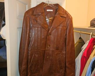 Vtg Men’s Brown Leather Jacket Golden Collection By Raffaelo!