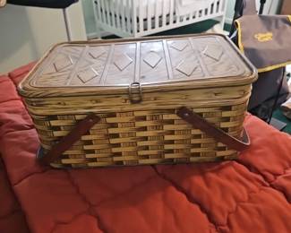 Vintage Metal Picnic Basket