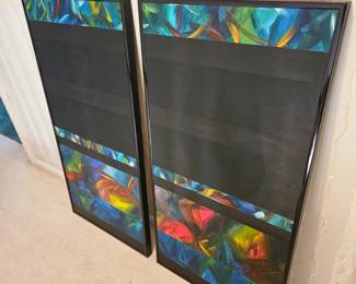 Toledo Artist Robert Zollweg 1993 “Tropical Midnight No.1” 2 Panels Original Oils on Canvas 