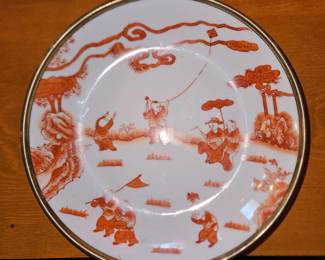 Pewter Clad Porcelain Ashtray Hh Blank Body Japan!
