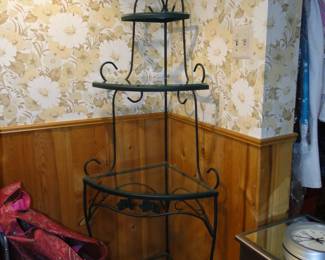 This corner rack is a vintage wonderful item