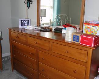 Cherry wood dresser with mirror
