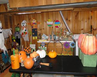 We got, Spring, Easter, Halloween, and Fall décor as well.  All happy and smiling too!!