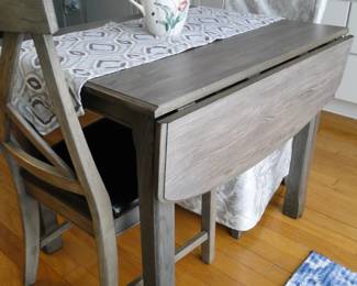 Driftwood table, and two chairs, perfect for any small area