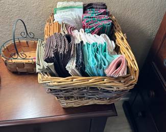 napkins and a basket on the nightstand that goes with the $1100 bedrooms set