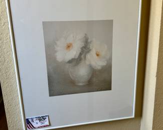 Beautiful white flower walls art $30