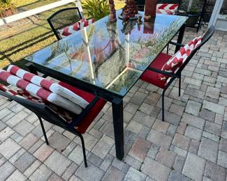 Patio Table and 4 chairs with cushions $250