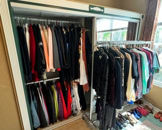 Women's clothing and MENS clothing. Women Large-ish. Men.... I forgot to look