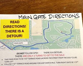 Directions from the Main Gate