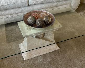 Glass Top Pedestal Coffee Table