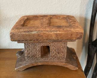 African Hand Carved Pedestal