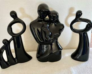 "1980's" Black Ceramic Sculptures