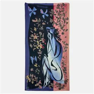 Marc Saint Saens "Genevieve de Brabant" Modernist Woven Art Tapestry
