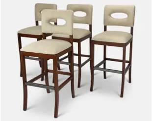Four Palecek Contemporary Bar Stools
