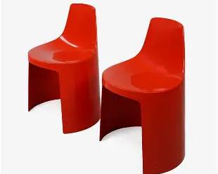 Pair Kay Leroy Ruggles for Directional "Umbo" Space Age Stacking Side Chairs
