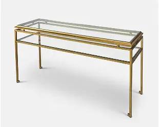 Ethan Allen Contemporary Glass "Beacon Console Table"
