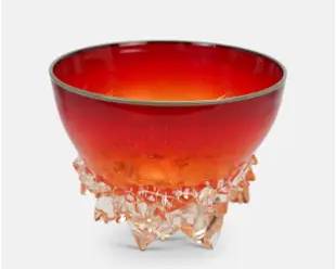 Andrew Madvin Cherry Red Thorn Hand-Blown Glass Vessel
