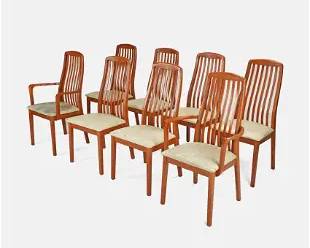 Eight Italian Modern Antonio Sibau Dining Chairs
