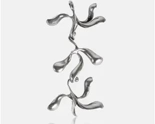 Signed MCM Biomorphic Modernist Silver Necklace Pendant

