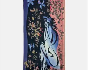 Marc Saint Saens "Genevieve de Brabant" Modernist Woven Art Tapestry
