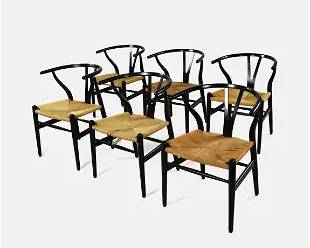 Six Hans J. Wegner CH24 Wishbone Dining Chairs for Carl Hansen & Sons

