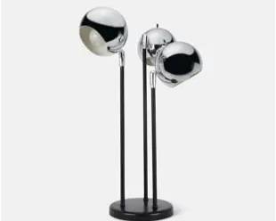 Space Age Triple Chrome Ball Table Lamp

