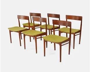 Six Henry Rosengren Hansen for Brande Mobelindustri Teak Model 39 Dining Chairs

