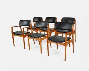 Six Erik Buch for O.D. Mobler A-S Model 49 Teak Dining Chairs
