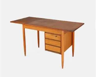 Danish Modern Apartment Sized Teak Drop-Leaf Desk
