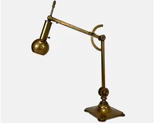 Brass Bauhaus Style Architectural Adjustable Desk Lamp
