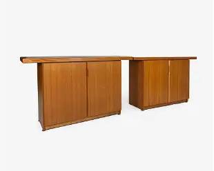 Pair Mid-Century Modern Teak Bar Server MCM Buffets
