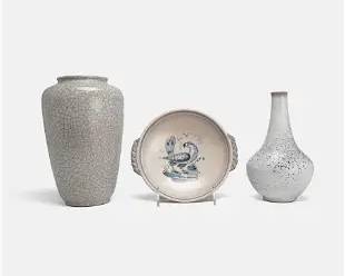 Friedgart Glatzle for Karlsruhe Majolika Three Pieces West German Art Pottery
