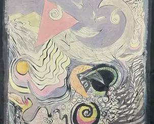 Marilyn Morris Surrealist Silk Framed Painting #1
