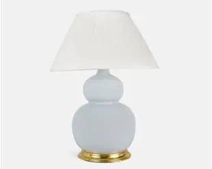 Pair Roy Hamilton Textured White Double Waisted Ceramic Table Lamps
