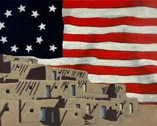 Mary Wyant "The American Spirit" 1988 Acrylic on Canvas Painting
