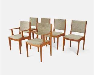 Six Mid-Century Modern Scandinavian Woodworks Co. Teak Dining Chairs
