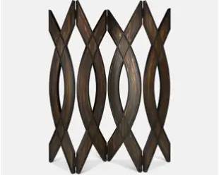 French Style Vintage 20thC Patinated Metal Room Divider Screen
