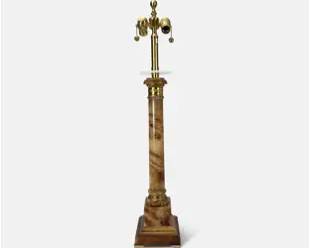 Marbro Lamp Co. Alabaster Ormolu Columnar Neoclassical Table Lamp
