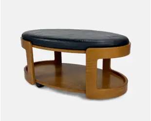 Ekornes Stressless Leather Oval Ottoman on Castors
