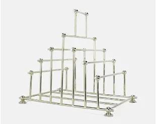 Fine Large 1970s Christopher Dresser Style MCM Chrome Magazine Rack
