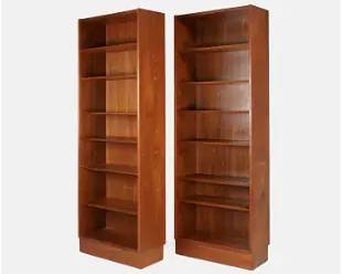 Pair Poul Hundevad Danish Modern Teak Bookcases
