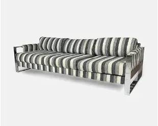 Adrian Pearsall for Craft Associates Three Seat MCM Chrome Sofa
