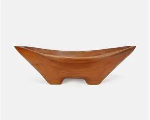 Huge and Heavy Carved Teak Wood Sculptural Center Bowl
